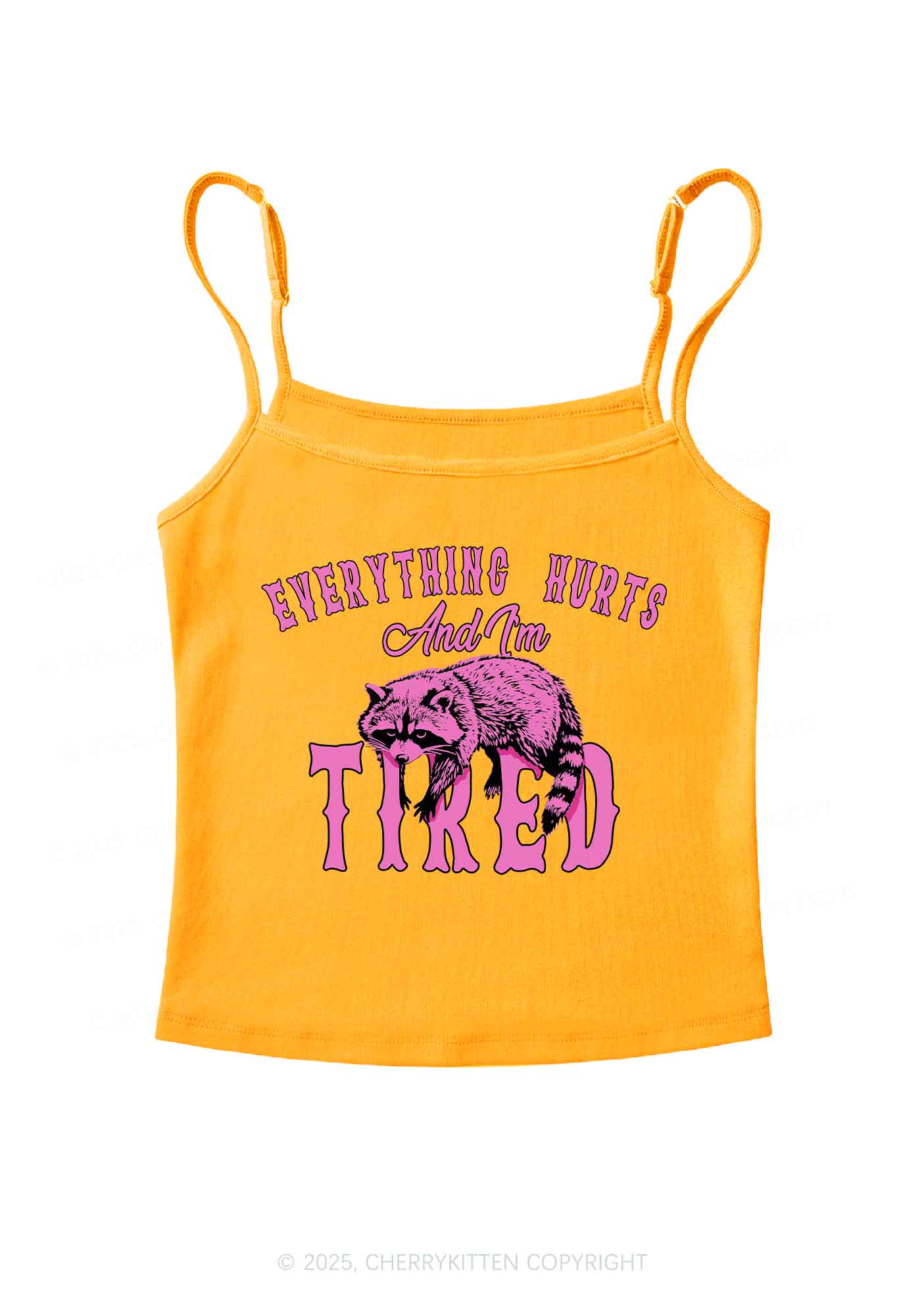 I Am Tried Y2K Spaghetti Strap Cami Cherrykitten