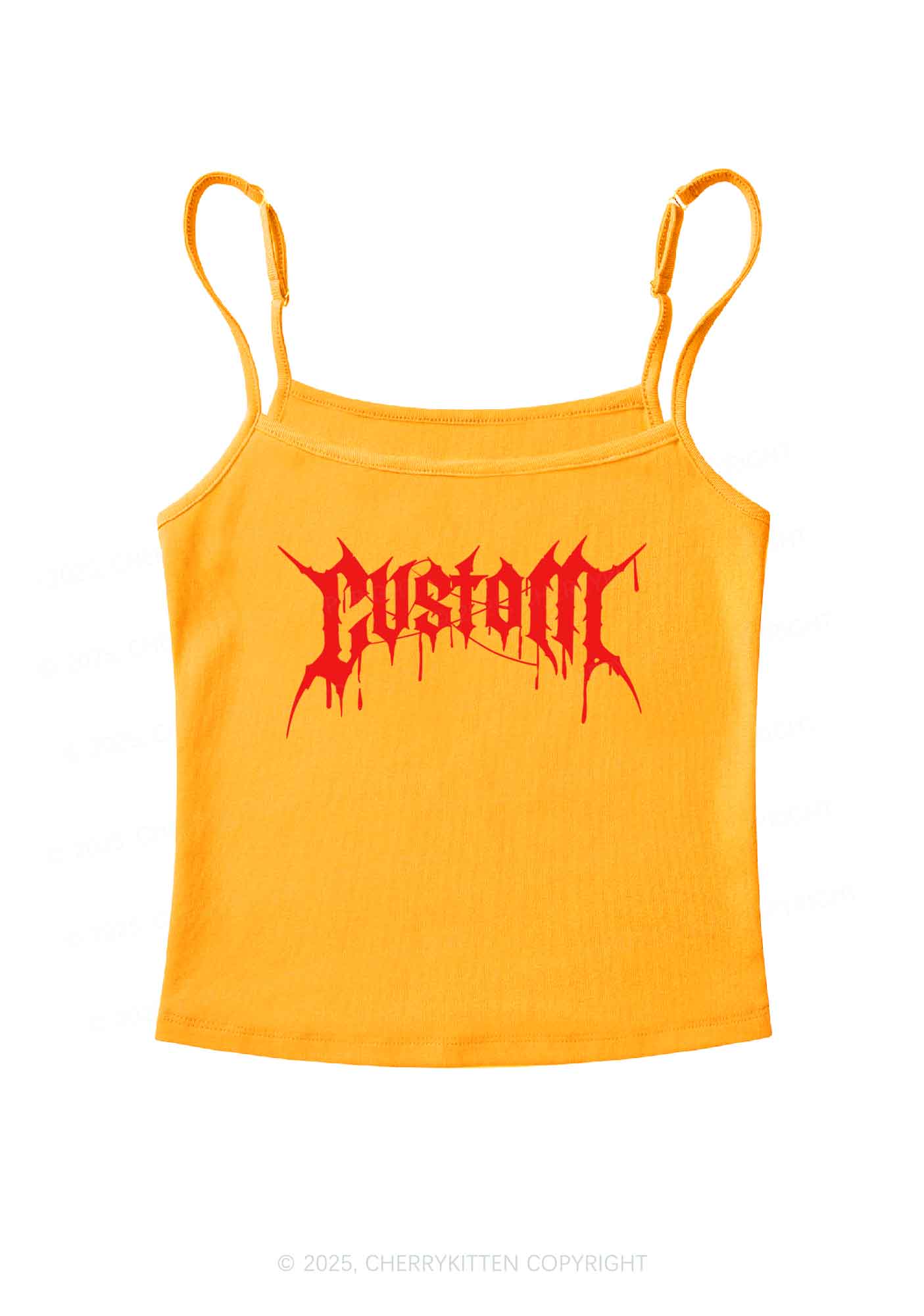 Custom Font Art Y2K Spaghetti Strap Cami Cherrykitten