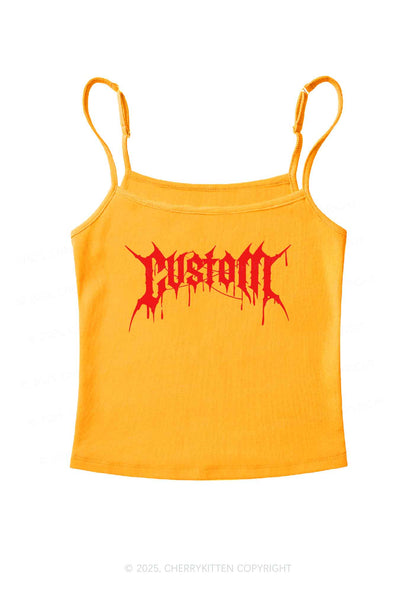 Custom Font Art Y2K Spaghetti Strap Cami Cherrykitten