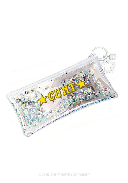 Star Count Y2K Quicksand Transparent Pencil Pouch Cherrykitten