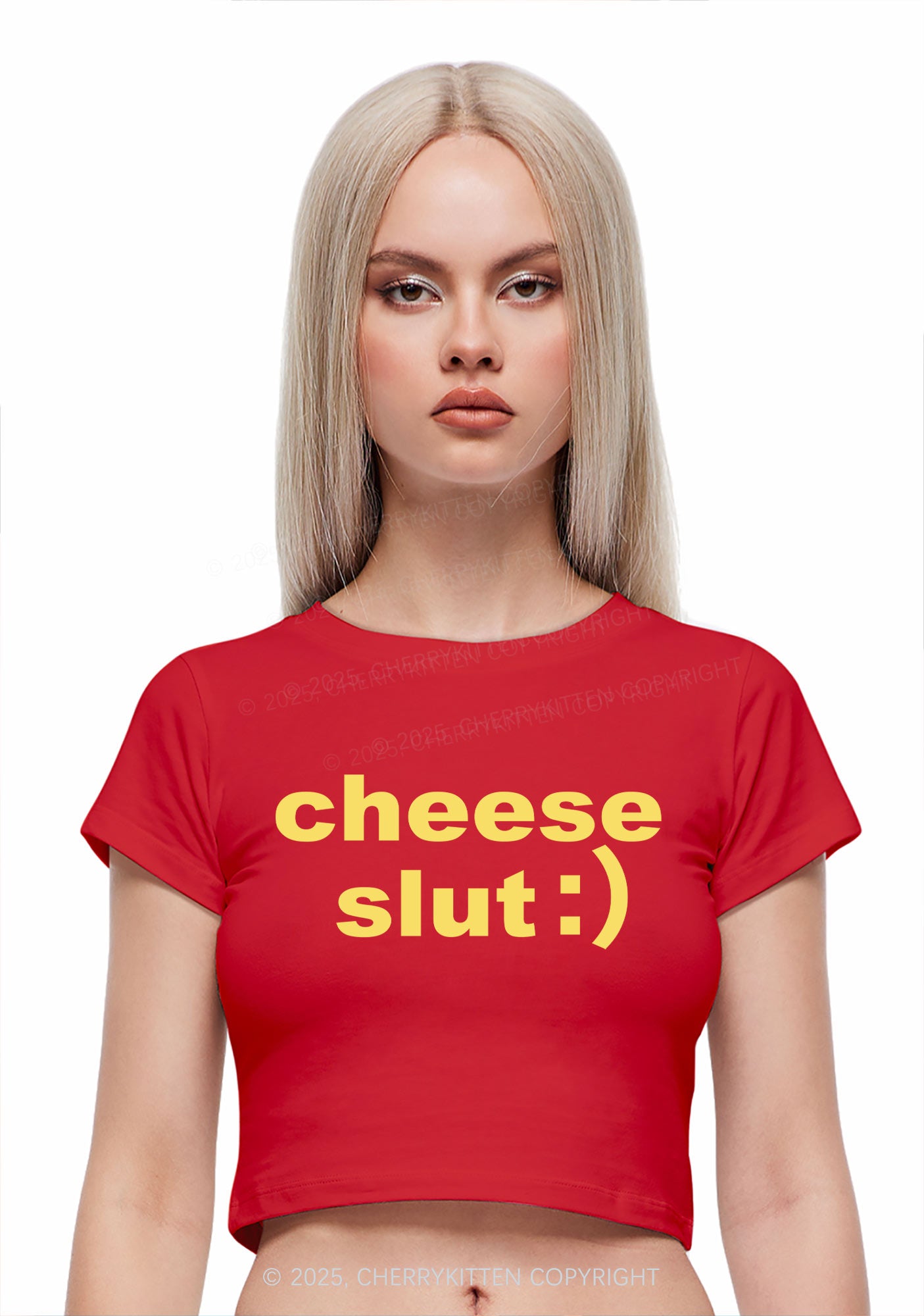 Cheese Slxt Y2K Baby Tee Cherrykitten