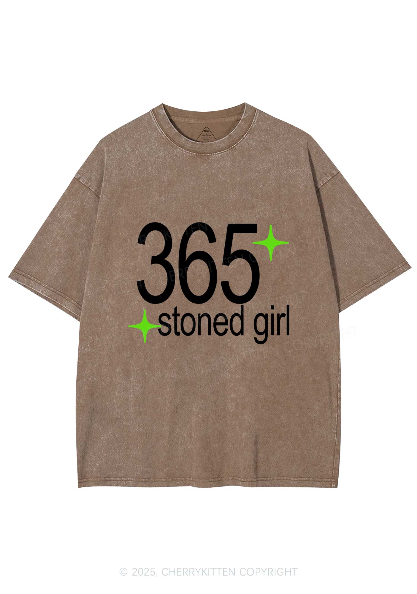 Stoned Girl Y2K Shirts Washed Tee Cherrykitten