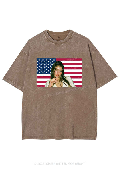 Custom Portrait Flag Y2K Shirts Washed Tee Cherrykitten