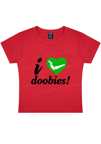 I Love Doobies Y2K Baby Tee Cherrykitten