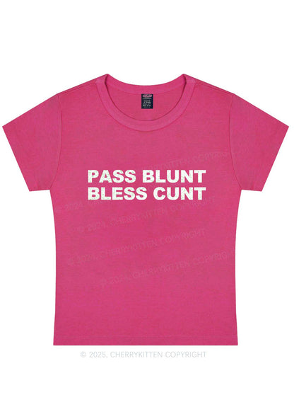 Pass Blunt Bless Cxxt Y2K Baby Tee Cherrykitten