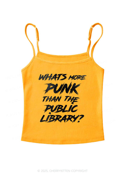 Punk Than Public Library Y2K Spaghetti Strap Cami Cherrykitten