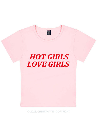 Hot Girls Love Girls Pride Y2K Baby Tee Cherrykitten