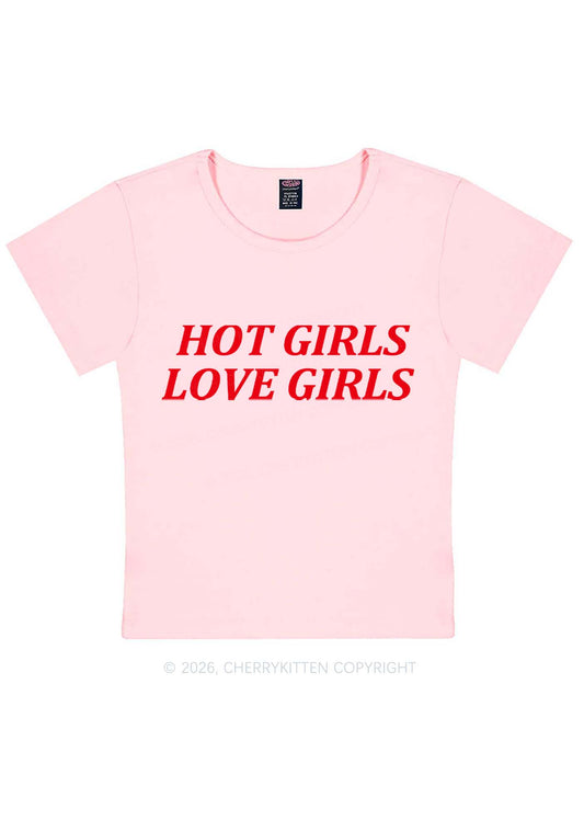 Hot Girls Love Girls Pride Y2K Baby Tee Cherrykitten