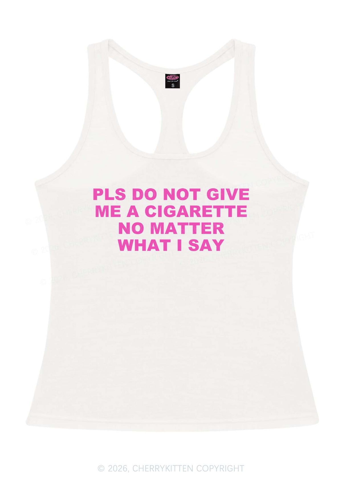 Dont Give Me Cigarette Y2K Women Racerback Tank Top Cherrykitten