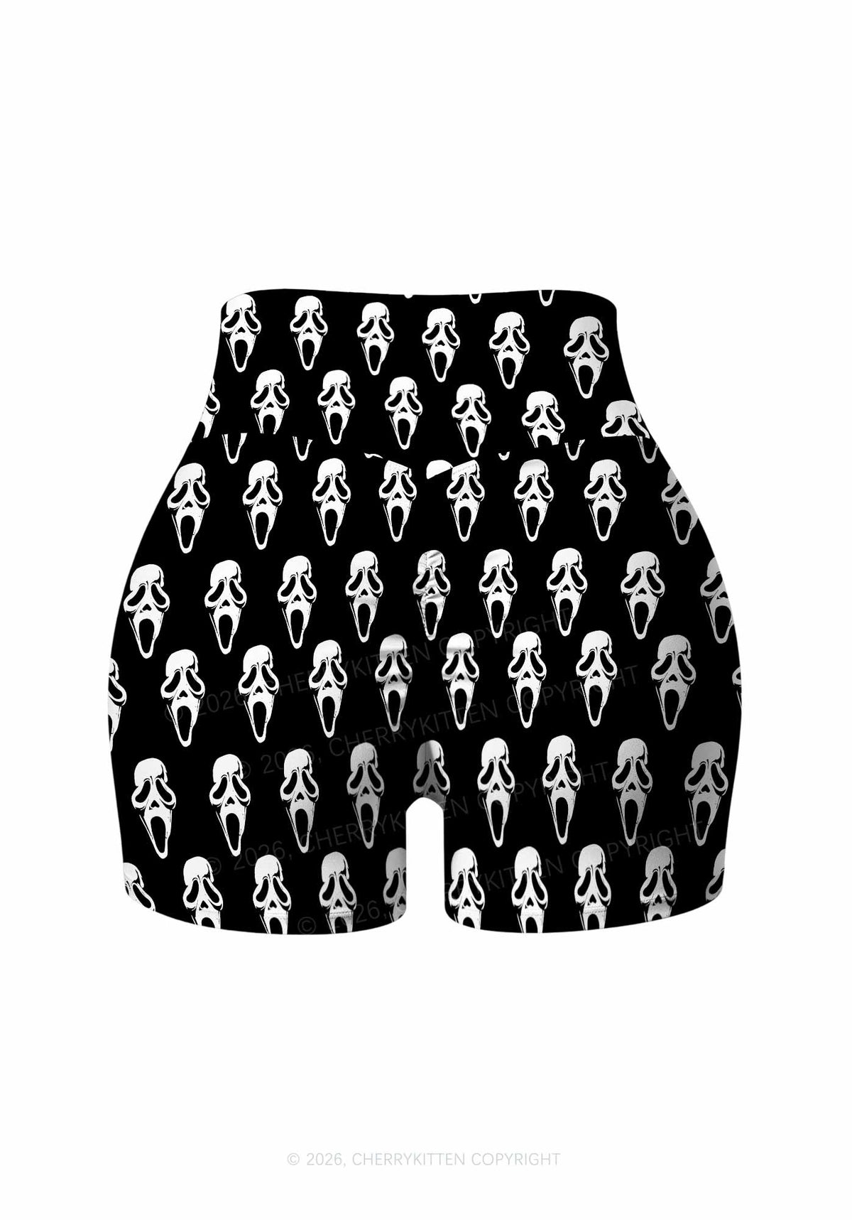 Halloween Spooky Ghost Y2K Print Gym Shorts Cherrykitten