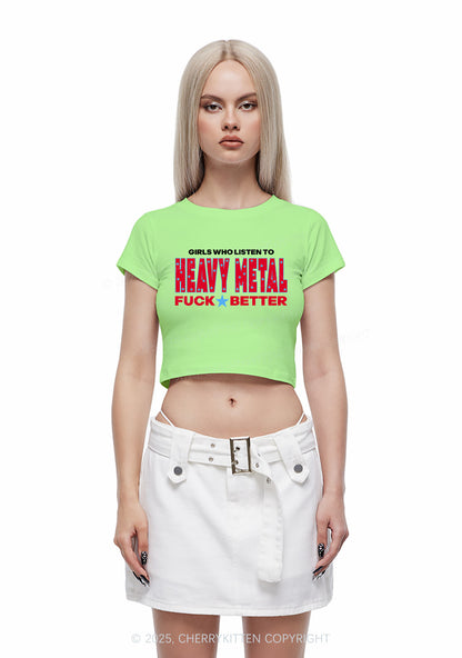 Girls Listen Heavy Metal Y2K Baby Tee Cherrykitten