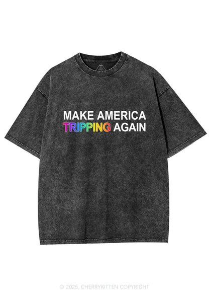 Make America Tripping Again Y2K Washed Tee Cherrykitten