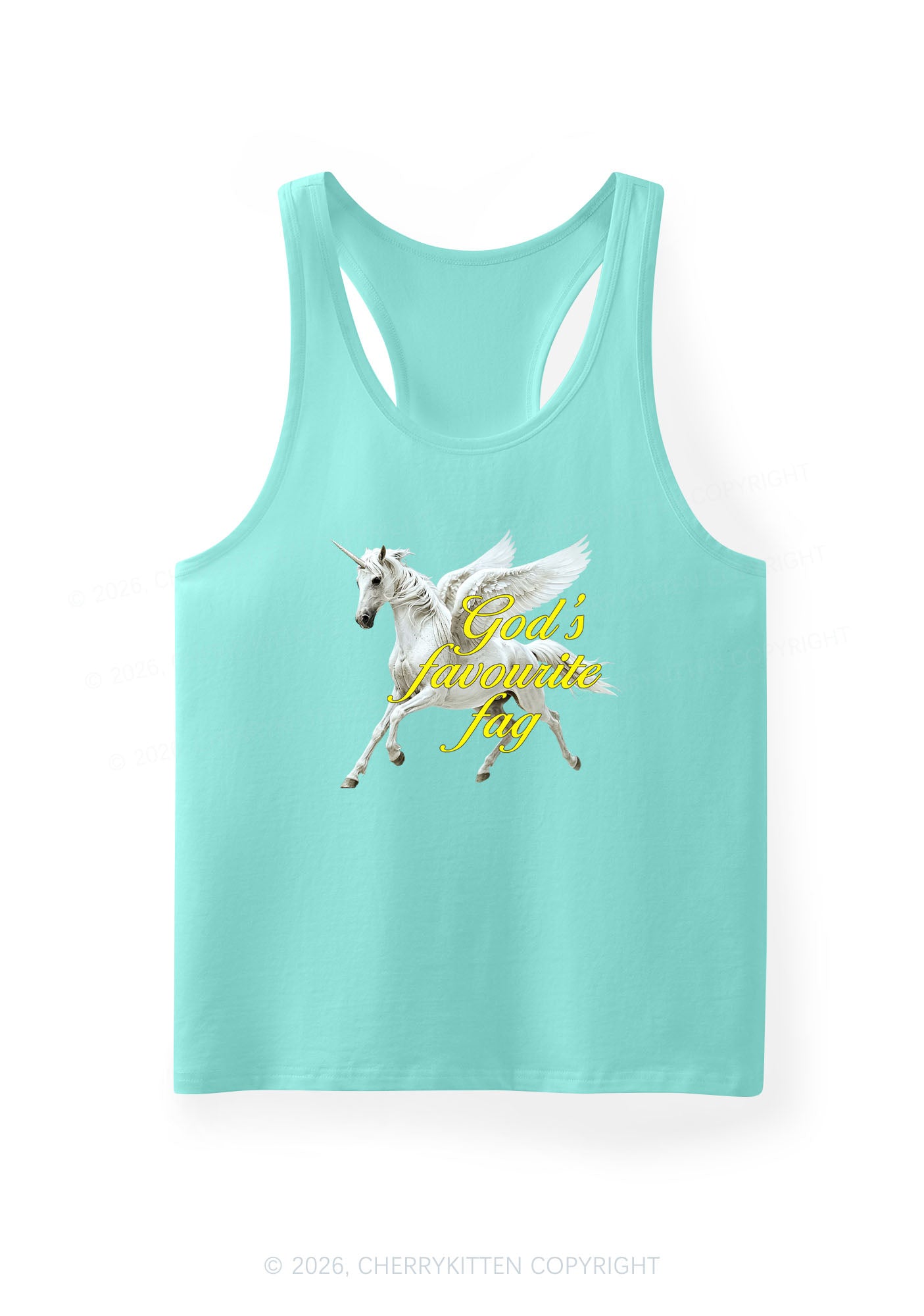 Gods Favourite Fag Pride Y2K Men Racerback Tank Top Cherrykitten