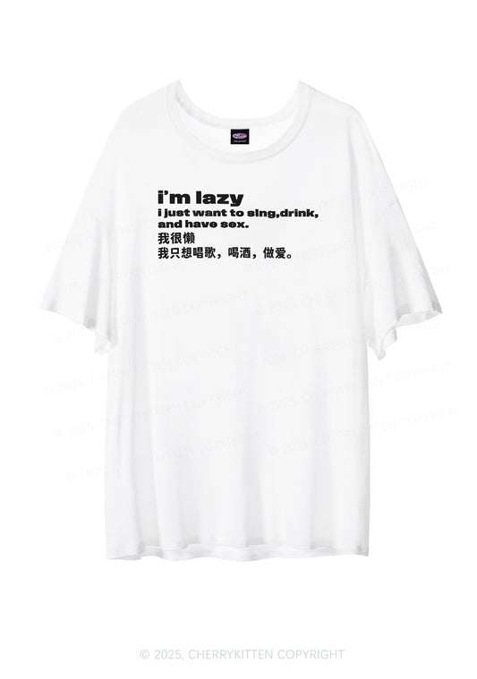 Im Lazy Y2K Sheer Boyfriend Tee Cherrykitten