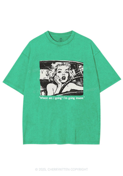 Woman Going Insane Y2K Shirts Washed Tee Cherrykitten