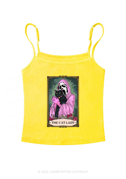 Halloween The Skull Cat Lady Y2K Spaghetti Strap Cami Cherrykitten