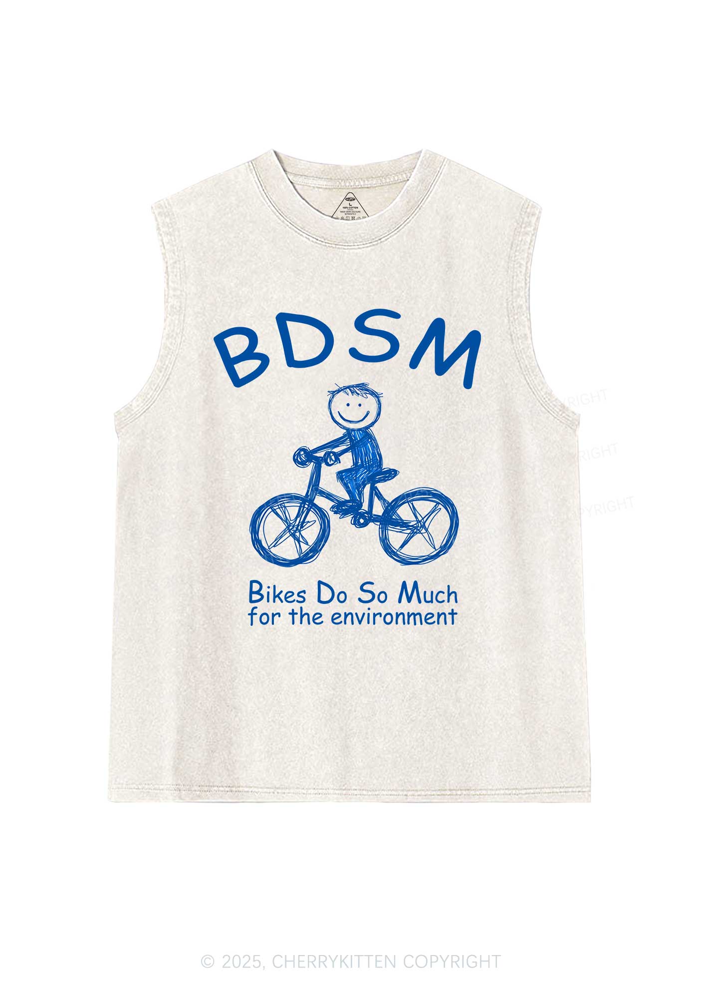 Bikes Do Much Environment Y2K Washed Muscle Tank Cherrykitten
