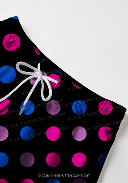 Bisexual Dots On Black Pride Y2K Print Men Beach Shorts Cherrykitten