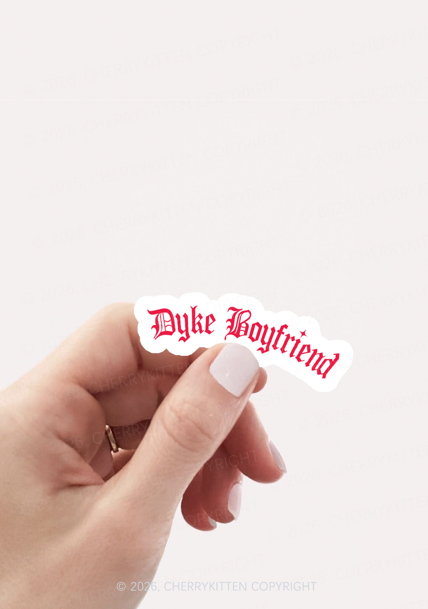 Dyke Boyfriend Pride 1pc Y2K Sticker Cherrykitten