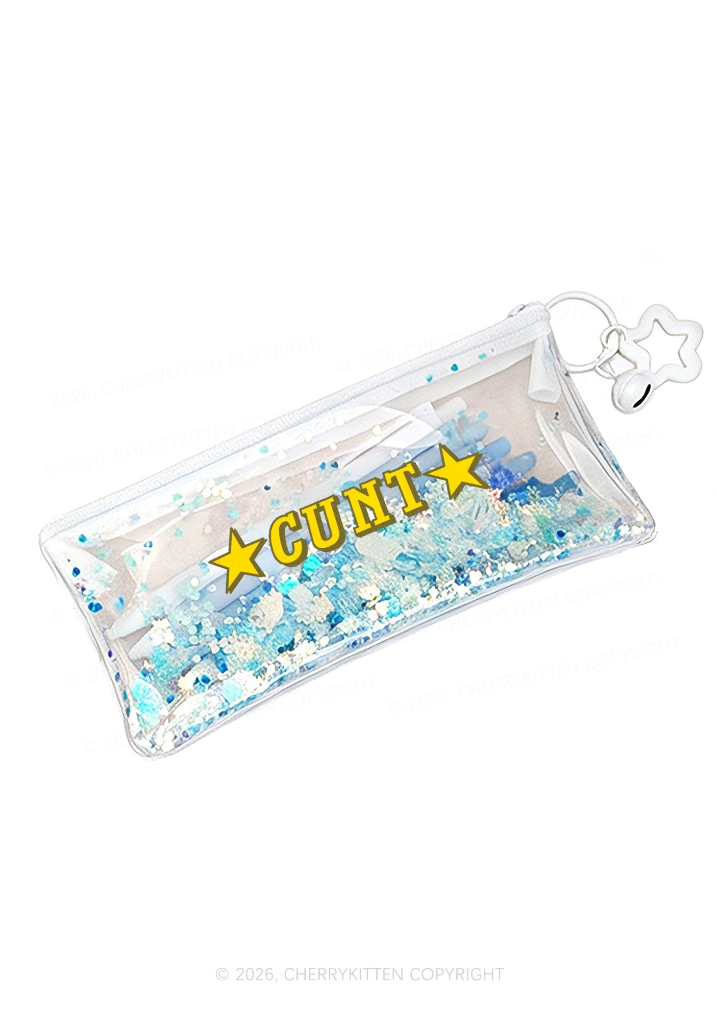 Star Count Y2K Quicksand Transparent Pencil Pouch Cherrykitten