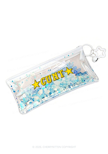 Star Count Y2K Quicksand Transparent Pencil Pouch Cherrykitten