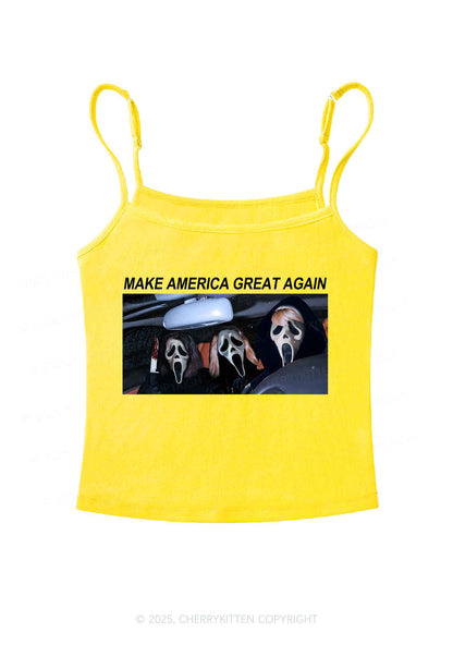 Halloween Ghost Make America Great Again Y2K Spaghetti Strap Cami Cherrykitten