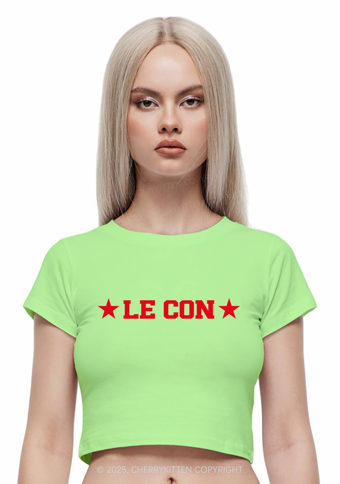 Le Con Y2K Baby Tee Cherrykitten