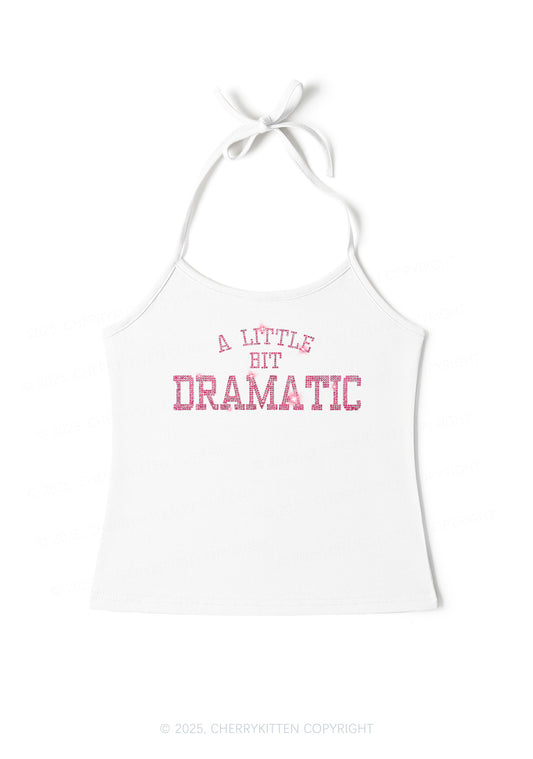Rhinestone A Little Bit Dramatic Y2K Halter Neck Cami Cherrykitten