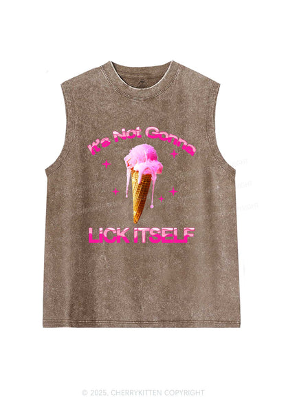 Ice Cream Lick Itself Y2K Washed Muscle Tank Cherrykitten