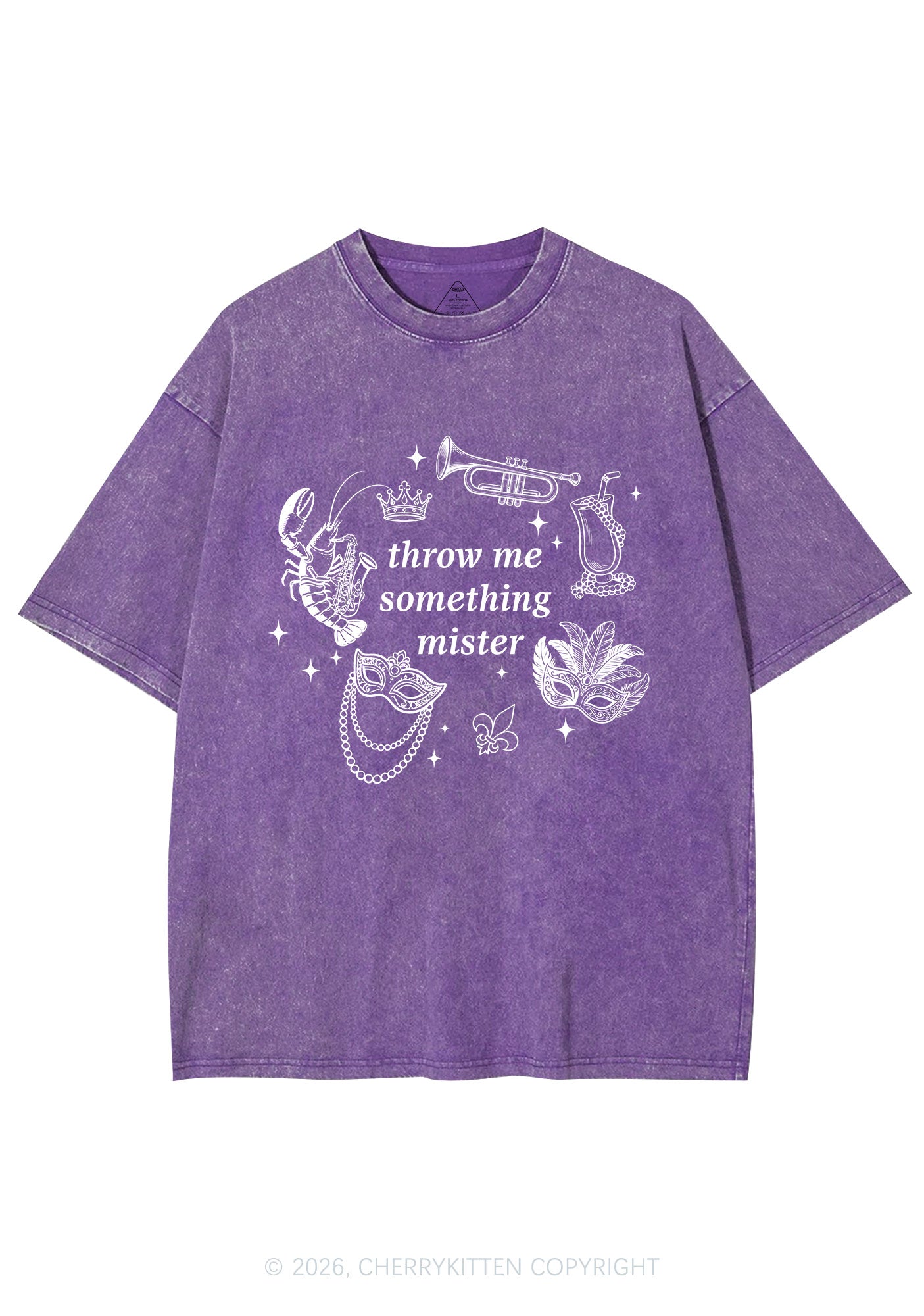 Throw Me Something Mister Y2K Shirts Washed Tee Cherrykitten
