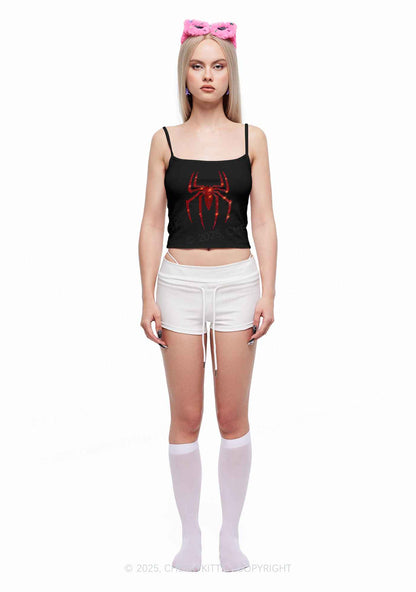 Rhinestone Red Spider Y2K Spaghetti Strap Cami Cherrykitten