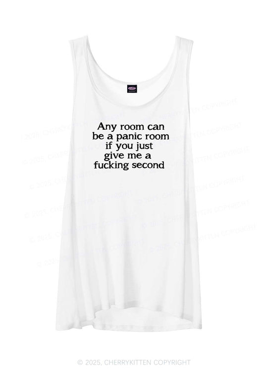 Any Room Can Be Panic Y2K Sheer Boyfriend Tank Cherrykitten