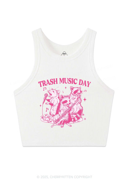 Trash Music Day Y2K Crop Tank Top Cherrykitten