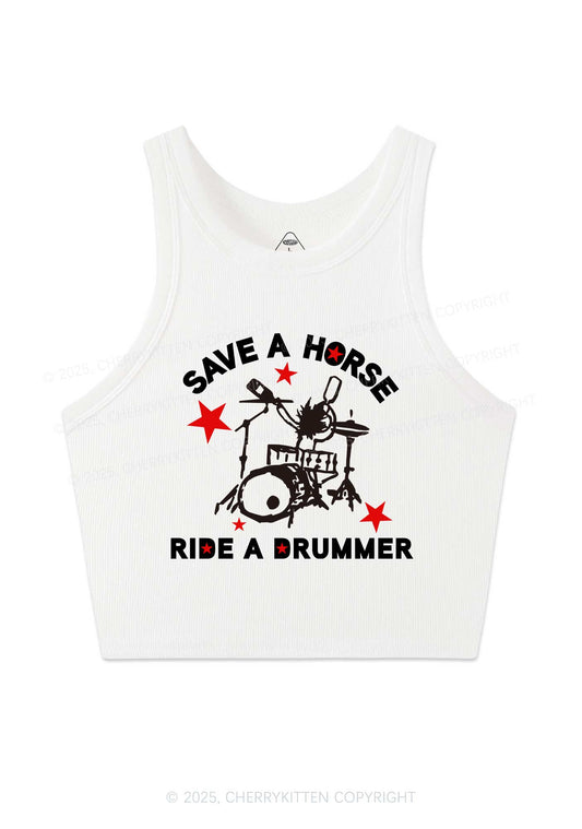 Save Horse Ride Drummer Y2K Crop Tank Top Cherrykitten