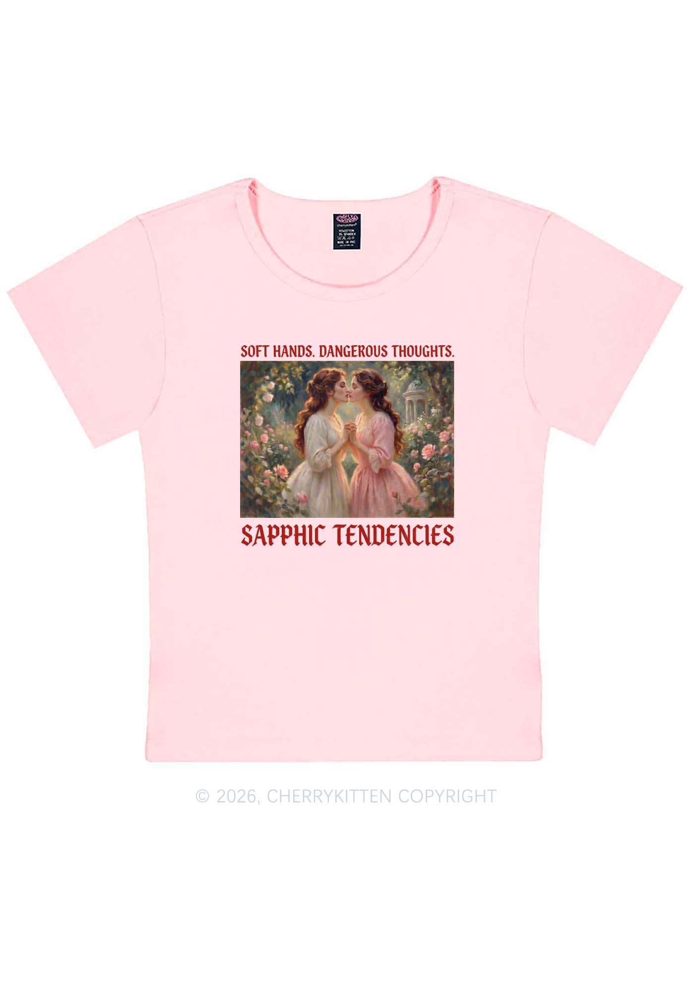 Soft Sapphic Tendencies Pride Y2K Baby Tee Cherrykitten