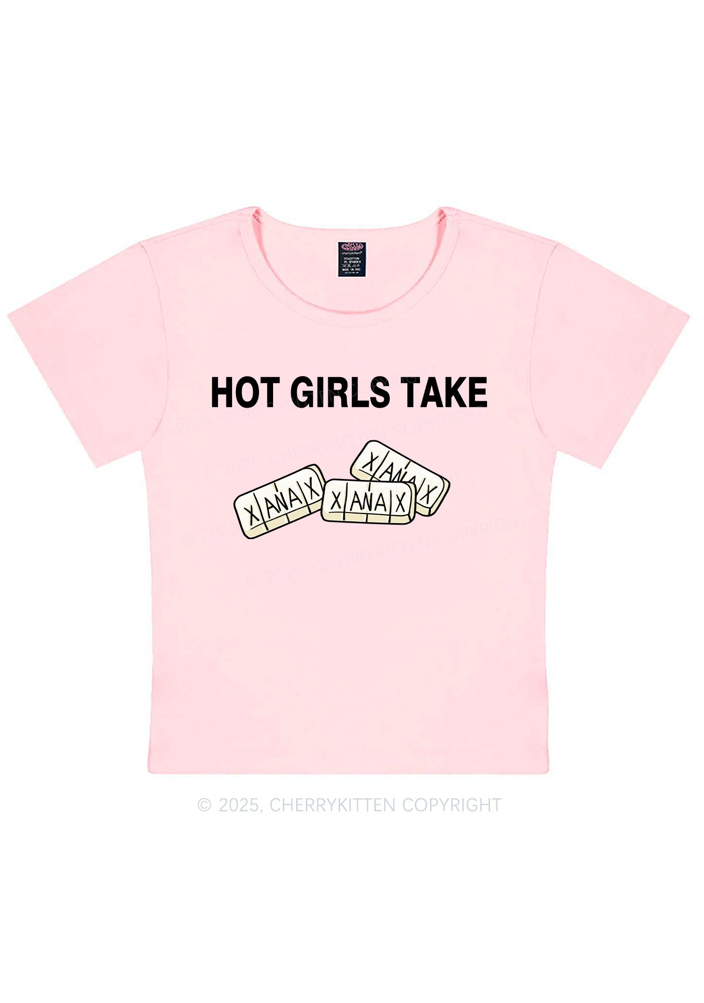 Hot Girls Take Xanax Y2K Baby Tee Cherrykitten