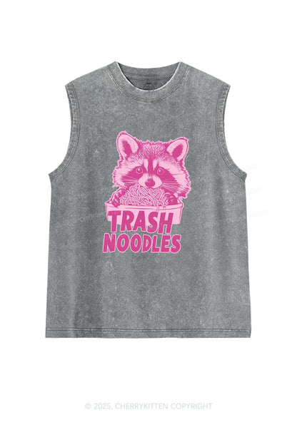 Raccoon Trash Noodles Y2K Washed Muscle Tank Cherrykitten