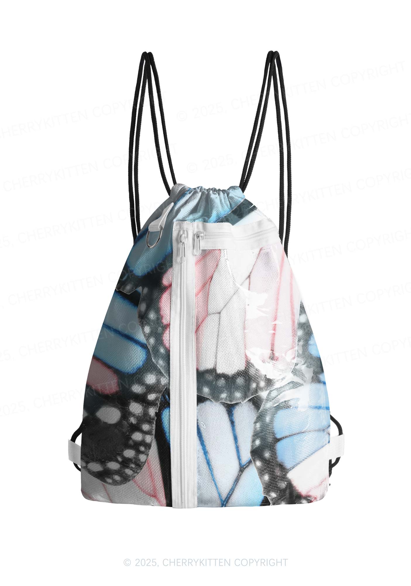 Trans Butterfly Wing Pride Y2K Drawstring Itabag Backpack Cherrykitten