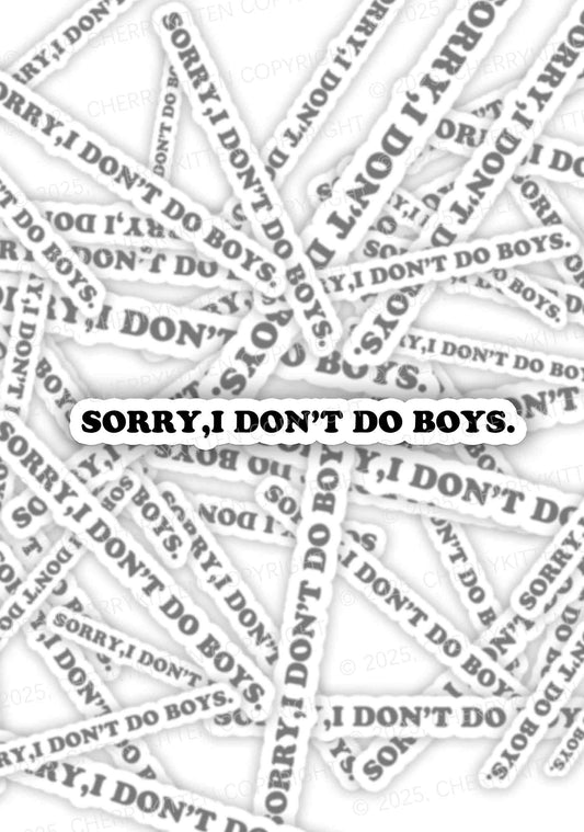 Sorry I Dont Do Boys Pride 1Pc Y2K Sticker Cherrykitten