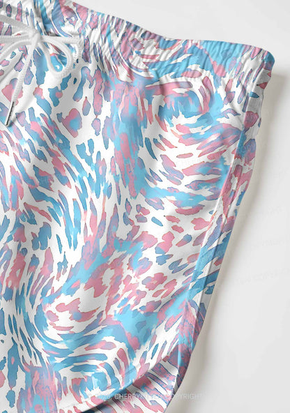 Trans Leopard Pride Y2K Print Men Beach Shorts Cherrykitten