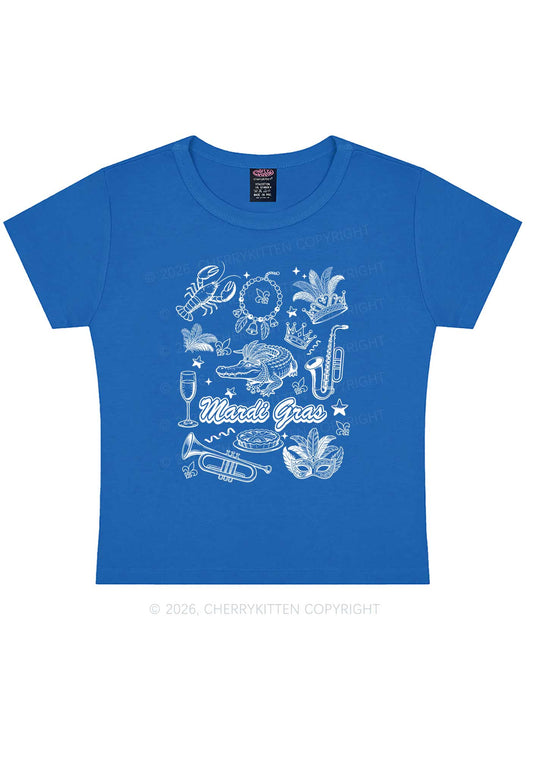 Mardi Gras Symbols Y2K Baby Tee Cherrykitten