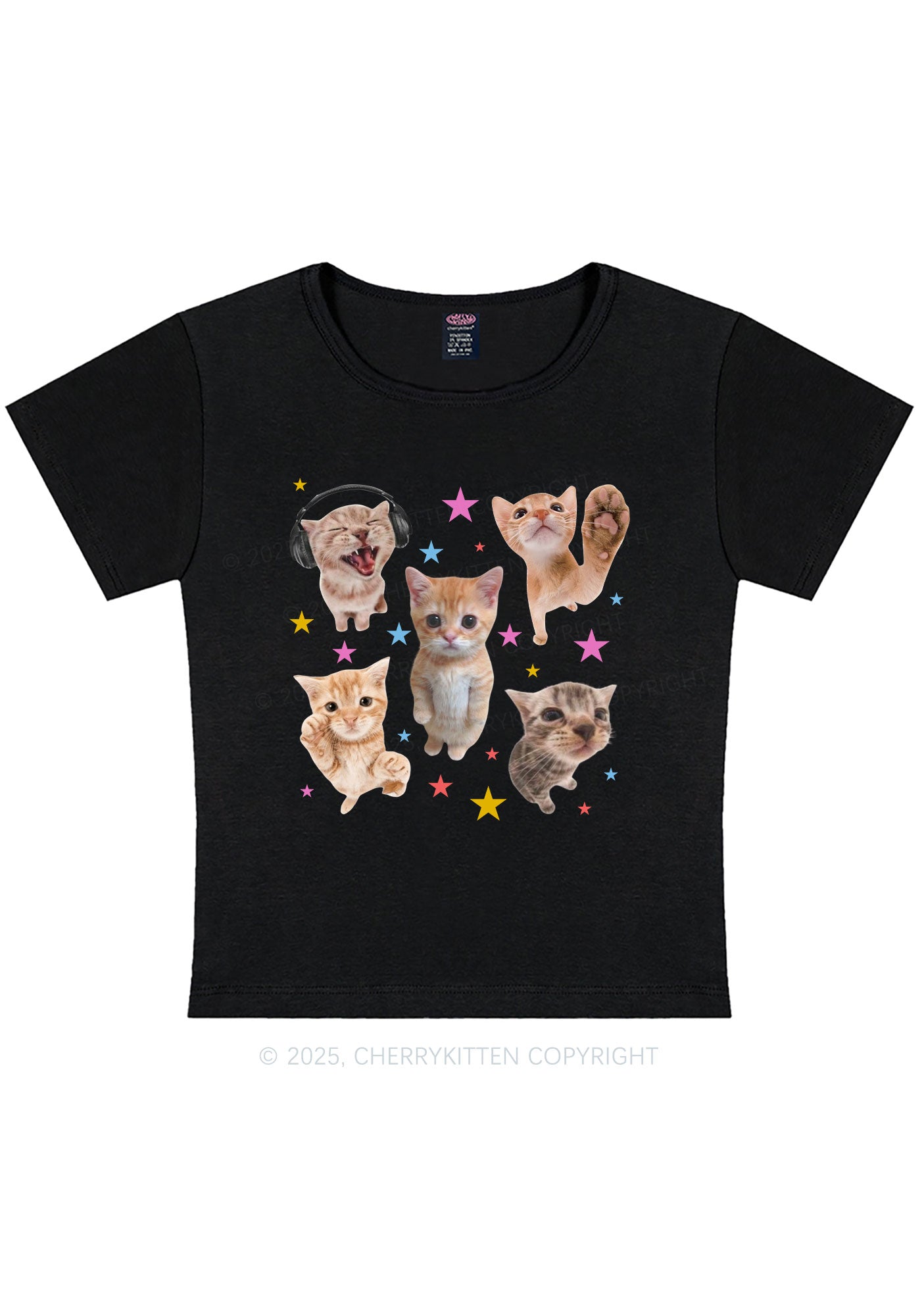 Adorable Cats Y2K Baby Tee Cherrykitten