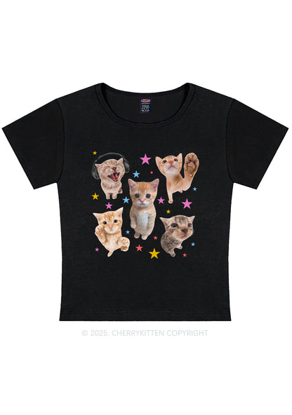 Adorable Cats Y2K Baby Tee Cherrykitten