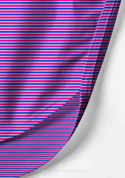Bisexual Stripes Pride Y2K Print Men Beach Shorts Cherrykitten