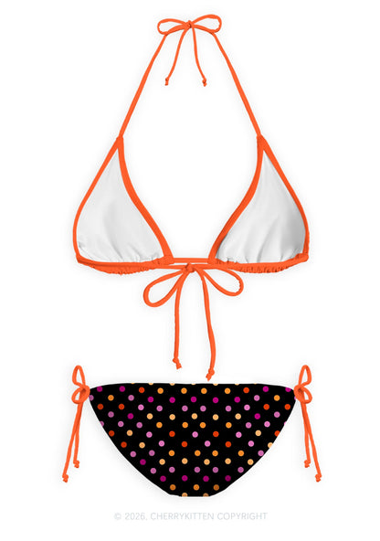 Lesbian Dots Pride Y2K Print Bikini Set Cherrykitten