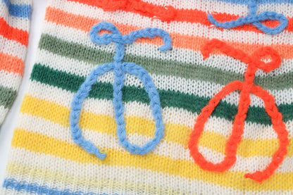 Rainbow Contrast Striped Sweater Top Cherrykitten