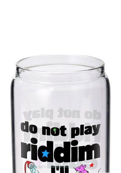 Do Not Play Riddim Y2K Printed Glass Cup Cherrykitten