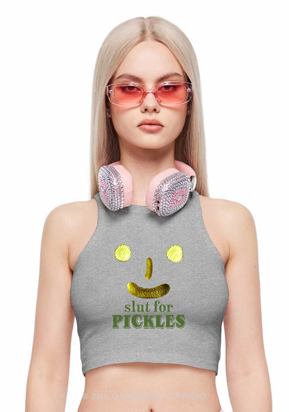 Slxt For Pickles Y2K Crop Tank Top Cherrykitten