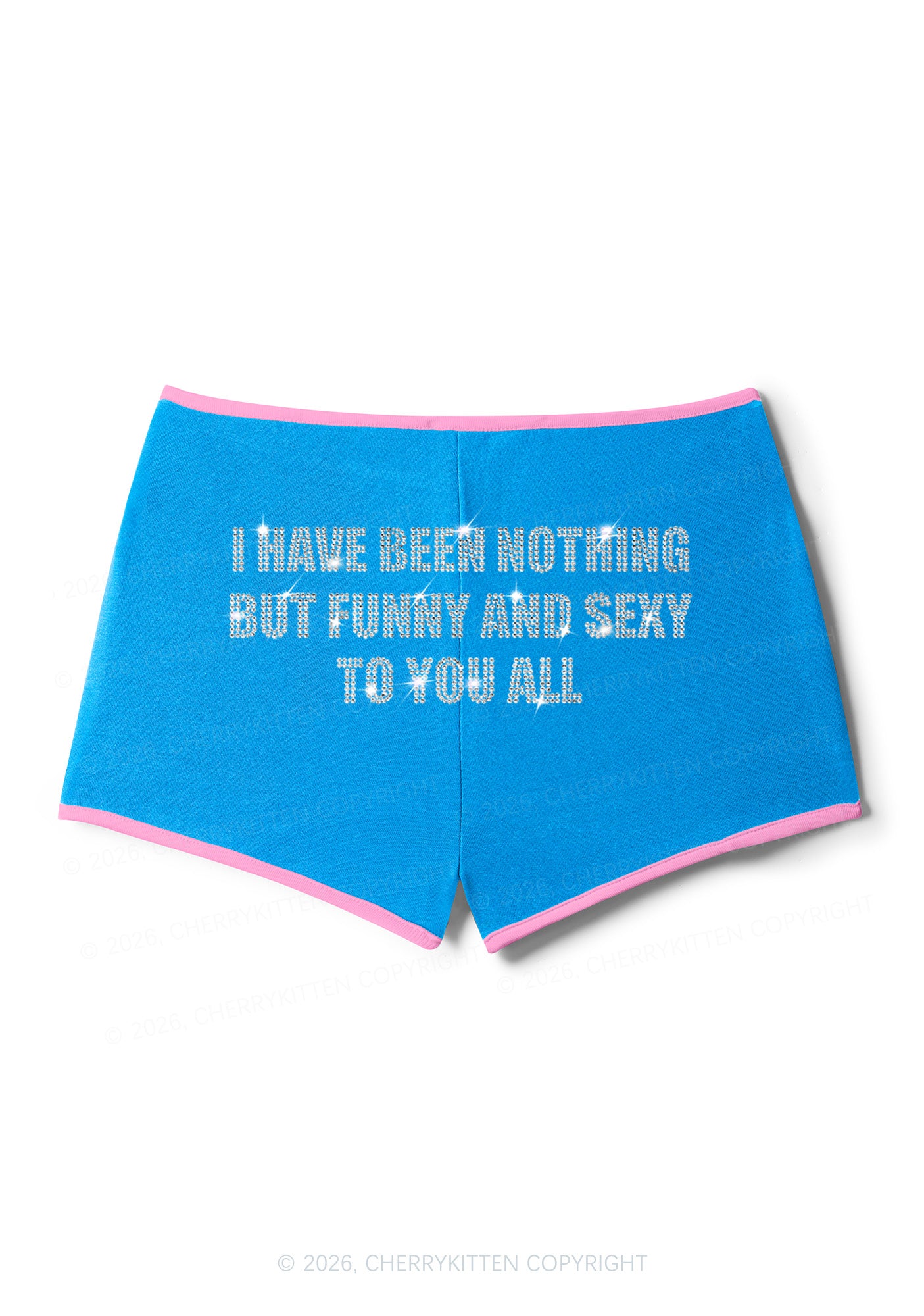 Rhinestone I Have Been Funny Y2K Booty Shorts Cherrykitten