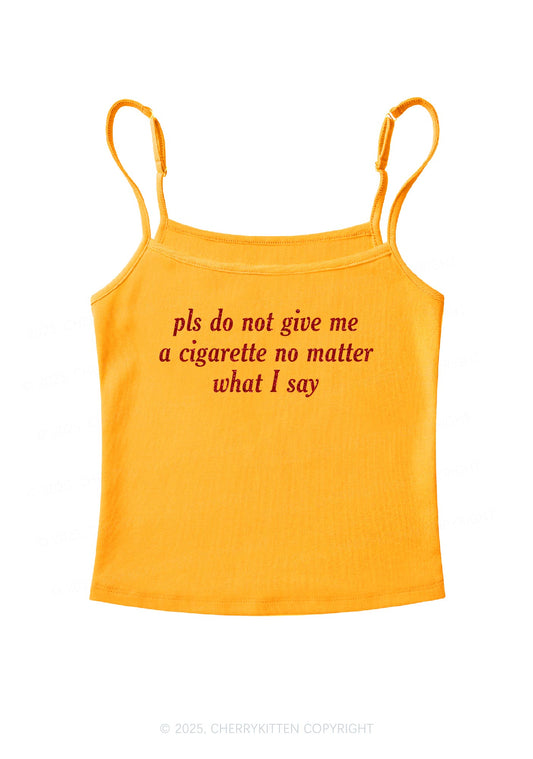 Glitter Pls Dont Give Me Cigarette Y2K Spaghetti Strap Cami Cherrykitten